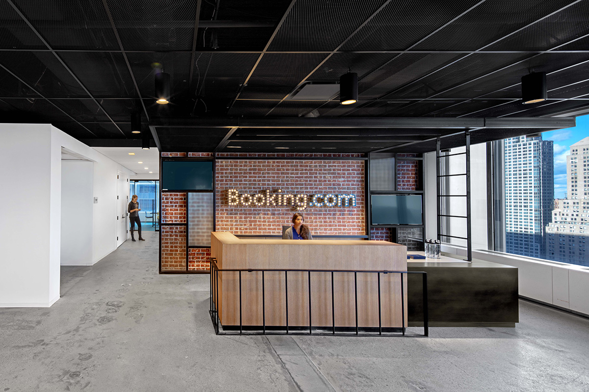 Booking.com（ブッキング・ドットコム）のいいとこ取りのオフィス（アメリカ,ニューヨーク）のエントランス/受付