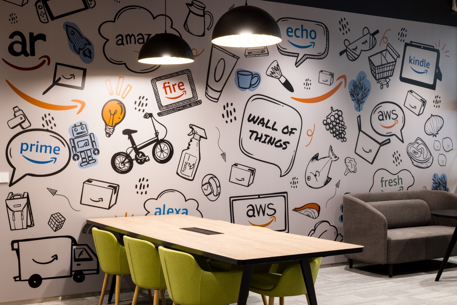 【amazonのオフィスデザイン】- シンガポールのオープンスペース