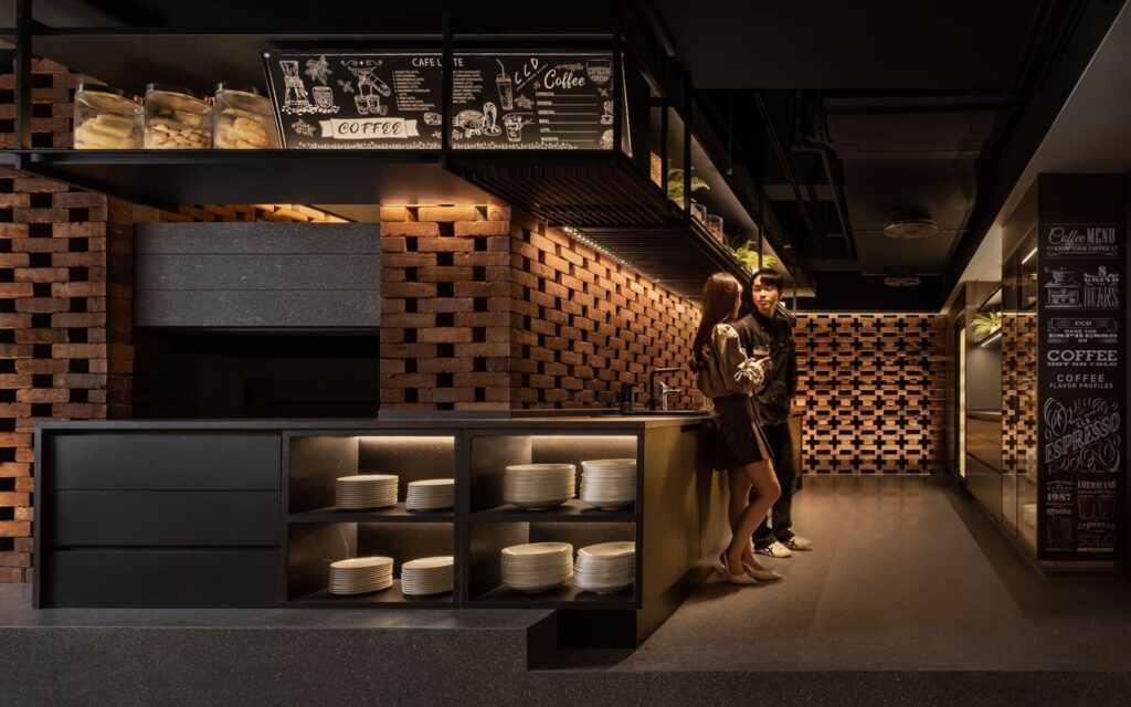 【CCD本社 のオフィスデザイン】- 中国, 深圳の廊下のカフェスペース