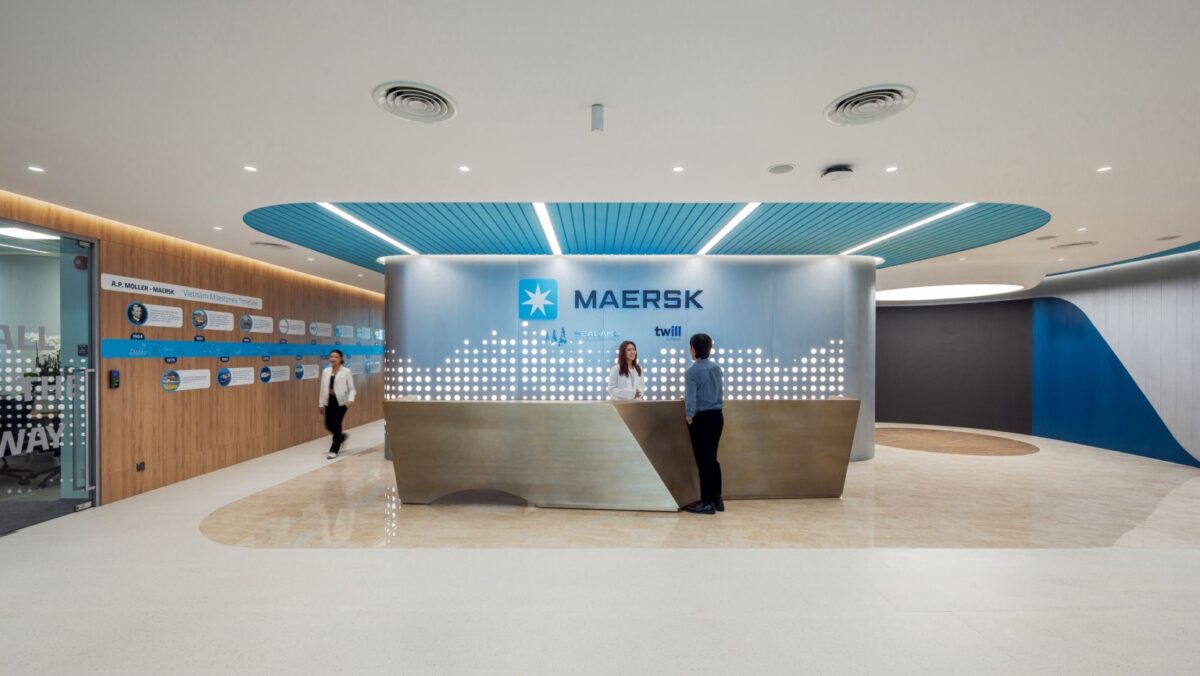 【Maerskのオフィスデザイン】- ベトナム、ホーチミン市の受付エントランススペース