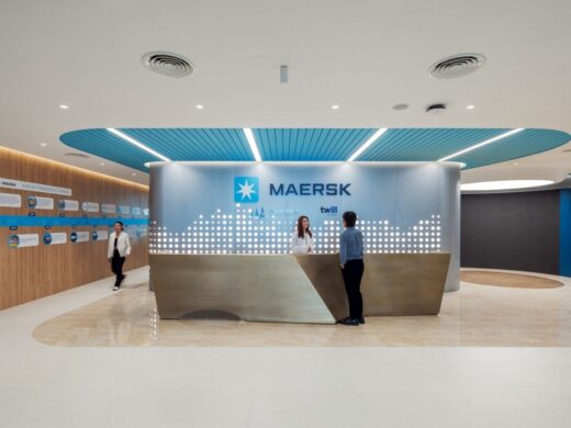 【Maerskのオフィスデザイン】- ベトナム、ホーチミン市の受付エントランススペース